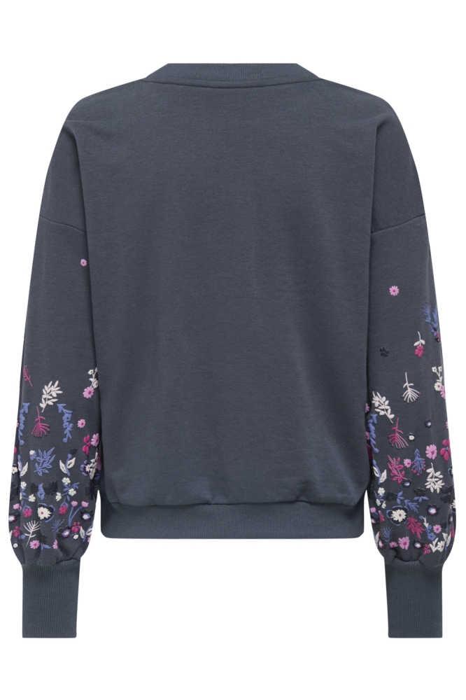 ONLBROOKE L/S O-NECK FLOWER SWT NOO 15216364 OMBRE BLUE/SLEEVE FLO